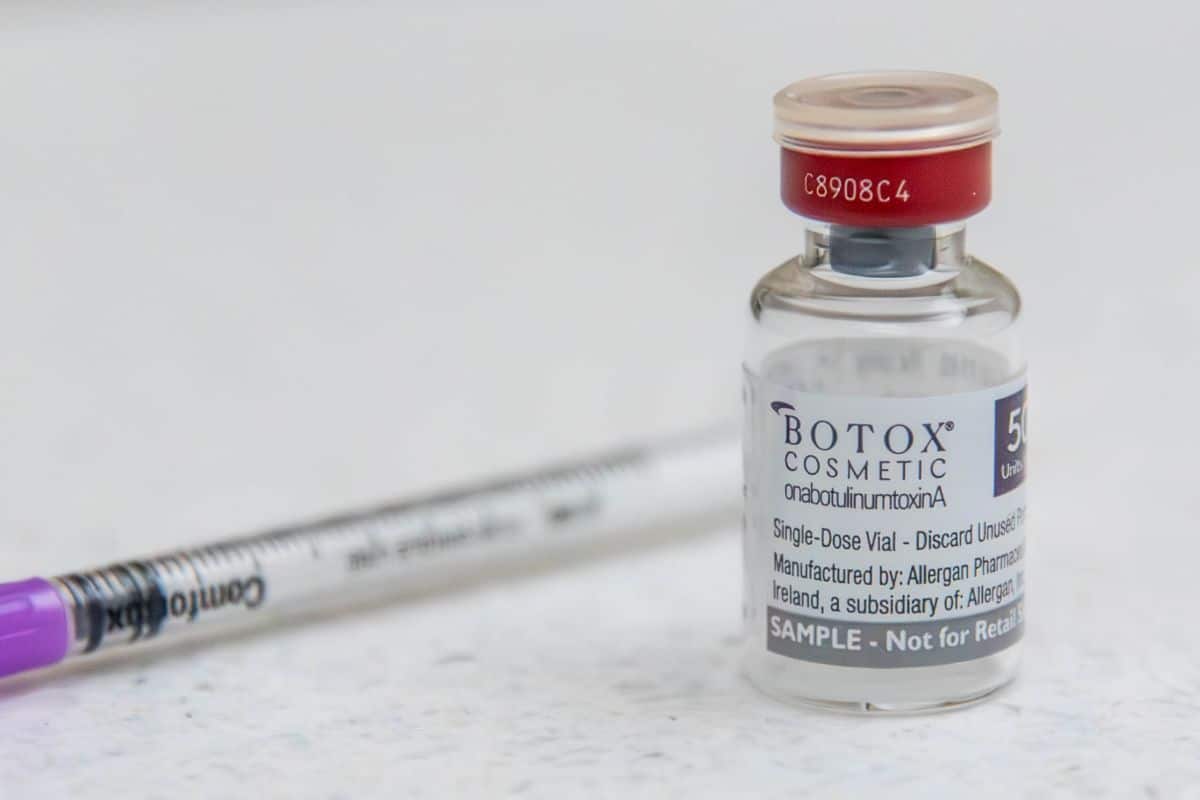 Closeup of botox bottle