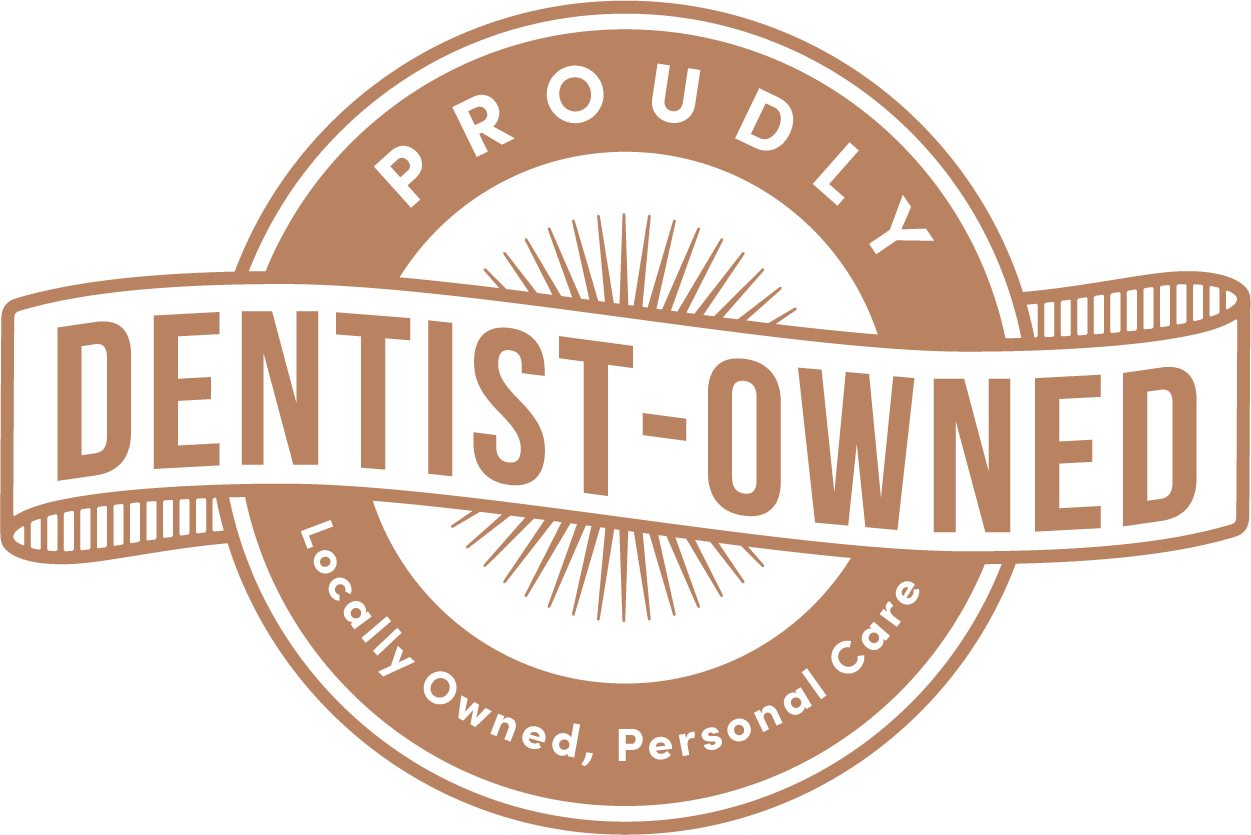 Csfcd-independently owned badge-1225_orange Proudly dentist-owned badge highlighting locally owned, personal dental care.